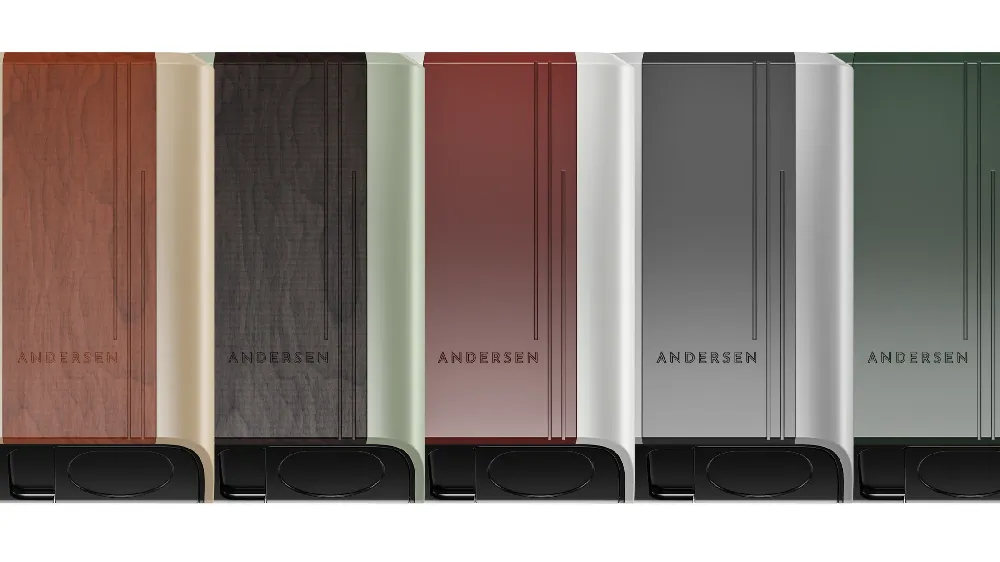 A range of Andersen Quartz chargers in different finishes.